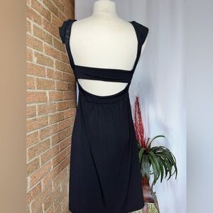 GUESS by Marciano Black Mesh Cutout Dress Open Back Bodycon Mini Medium